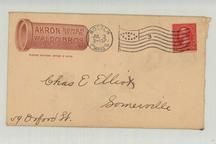 Chas E. Elliot Somerville 59 Oxford Street 1900 Akron Sewer Pipe Waldo Bros. , Perkins Collection 1861 to 1933 Envelopes and Postcards